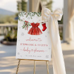 Santa Baby Christmas Baby Shower Welcome Sign<br><div class="desc">Santa Baby - Girl Christmas Baby Shower Welcome Sign</div>