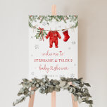 Santa Baby Christmas Baby Shower Welcome Sign<br><div class="desc">Santa Baby - Christmas Baby Shower Welcome Sign</div>