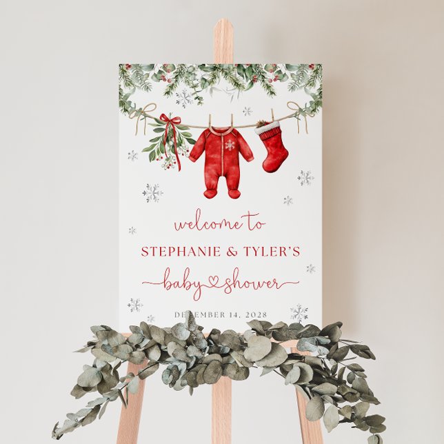 Santa Baby Christmas Baby Shower Welcome Sign (Creator Uploaded)
