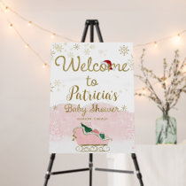 Santa Baby Christmas Baby Shower Welcome Sign
