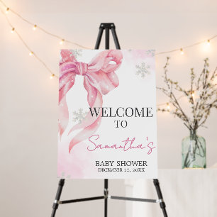Santa Baby Christmas Baby Shower Welcome Sign