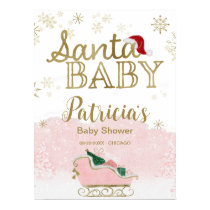 Santa Baby Christmas Baby Shower Welcome Sign