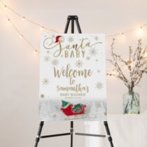 Santa Baby Christmas Baby Shower Welcome Sign