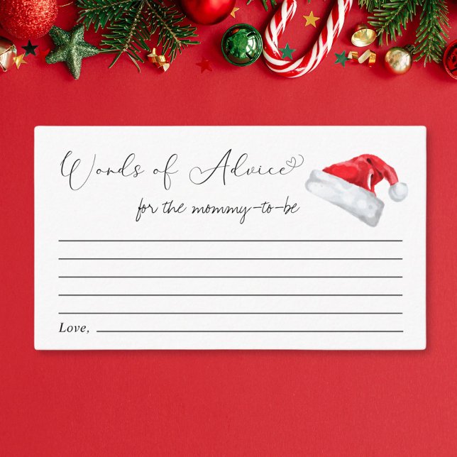 Santa Baby Christmas Baby Shower Words Of Advice Enclosure Card (Creator Uploaded)