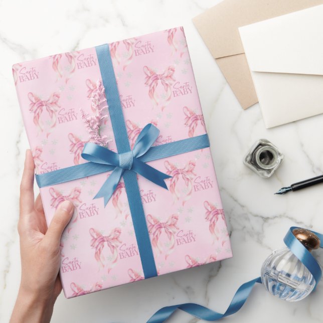 Santa Baby Christmas Baby Shower Wrapping Paper (Gifting)