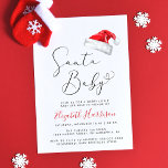 Santa Baby Christmas Baby Sprinkle Invitation<br><div class="desc">A cute minimal Christmas holiday season baby sprinkle invitation featuring "Santa Baby" in an elegant script with a heart swash, a watercolor illustration of Santa Claus' red hat and an invitation to a merry little baby sprinkle. Personalize the mother's name in a stylish red script and the shower details in...</div>