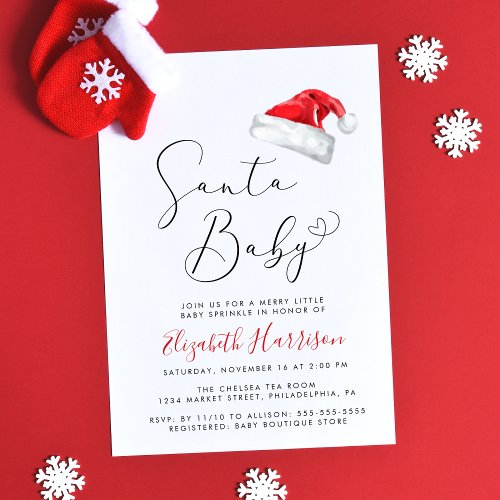 Santa Baby Christmas Baby Sprinkle Invitation