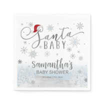 Santa Baby Christmas Boy Baby Shower Napkins