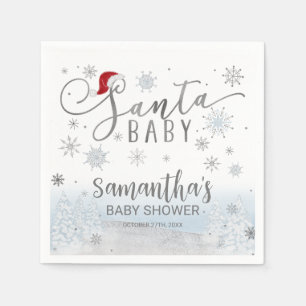 Santa Baby Christmas Boy Baby Shower Napkins