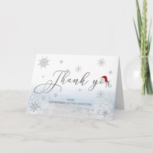 Santa Baby Christmas Boy Baby Shower Thank You Card