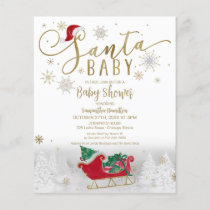 Santa Baby Christmas Budget Baby Shower Invitation