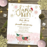 Santa Baby Christmas Budget Baby Shower Invitation<br><div class="desc">Adorable calligraphy with snowflakes,  winter-themed baby shower invitations. Easy to personalize with your details. Check the collection to find matching items as enclosure cards.</div>
