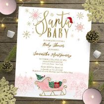 Santa Baby Christmas Budget Baby Shower Invitation