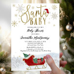 Santa Baby Christmas Budget Baby Shower Invitation<br><div class="desc">Adorable calligraphy with snowflakes,  winter-themed baby shower invitations. Easy to personalize with your details. Check the collection to find matching items as enclosure cards.</div>