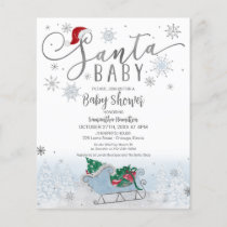 Santa Baby Christmas Budget Baby Shower Invitation