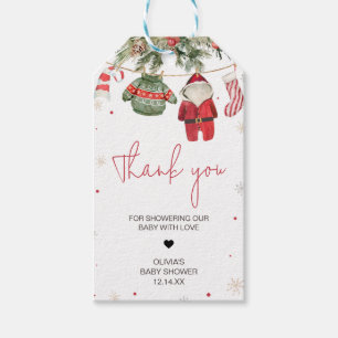 Santa Baby Christmas Clothes Baby Shower Favor Tag