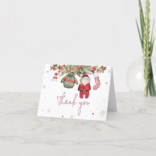 Santa Baby Christmas Clothes Baby Shower Letterpress Thank You Card