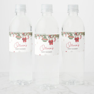 Santa Baby Christmas Clothes Baby Shower Water Bottle Label