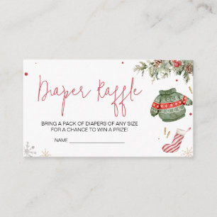 Santa Baby Christmas Clothes Diaper Raffle Enclosure Card
