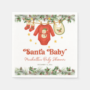 Santa Baby Christmas Clothesline Baby Shower Napkins