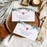 Santa Baby Christmas Clothesline Books for Baby Enclosure Card<br><div class="desc">The Red Santa Baby Winter Christmas Clothesline Books for Baby Enclosure Card is a charming addition to your holiday-themed baby shower. Featuring a festive red color palette and adorable baby clothes hanging on a winter-inspired clothesline, this card is perfect for encouraging guests to bring a book instead of a traditional...</div>