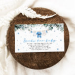 Santa Baby Christmas Clothesline Books for Baby Enclosure Card<br><div class="desc">Invite your guests to build a baby’s library with our charming Blue Boy Santa Baby Christmas Clothesline Books for Baby Tickets! 🎅📚👶 Featuring a festive blue Christmas-themed clothesline with adorable baby clothes, these tickets are perfect for a holiday-inspired baby shower. Encourage guests to bring a book instead of a card...</div>