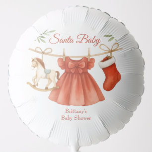 Santa Baby Christmas Clothesline Girl Baby Shower Balloon