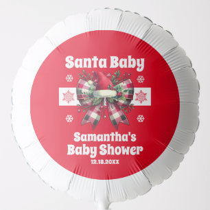 Santa Baby Christmas Coquette Bow Baby Shower Balloon