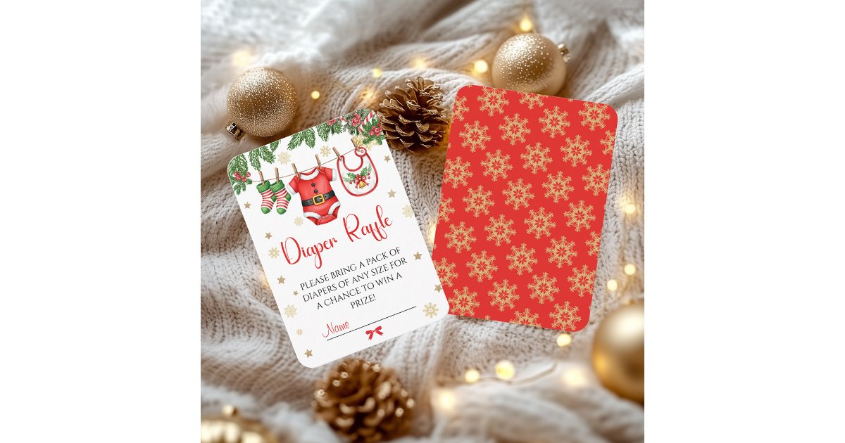 Sun Santa Raffle Santa Baby Christmas Diaper Raffle Card | Zazzle