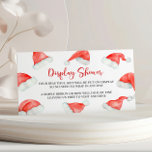 Santa Baby Christmas Display Baby Shower Enclosure Card<br><div class="desc">Enhance your holiday baby shower with our Santa Baby Christmas Display Baby Shower Enclosure Card. Featuring a delightful Santa Baby design, this enclosure card is perfect for requesting guests to bring unwrapped gifts for a festive display. The card’s charming holiday theme adds a touch of seasonal magic to your celebration,...</div>