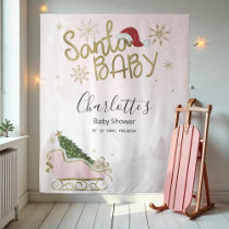 Santa Baby Christmas Girl Baby Shower Backdrop