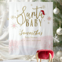 Santa Baby Christmas Girl Baby Shower Backdrop