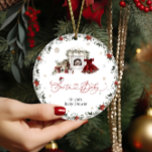 Santa Baby Christmas Girl Baby Shower Ceramic Ornament<br><div class="desc">This item creates a festive atmosphere perfect for celebrating a winter baby shower,  blending the warmth of the Christmas season with the excitement of welcoming a new baby. Matching items are available.</div>