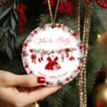 Santa Baby Christmas Girl Baby Shower Ceramic Ornament<br><div class="desc">Santa Baby Christmas Girl Baby Shower Ceramic Ornament. Matching items are available.</div>