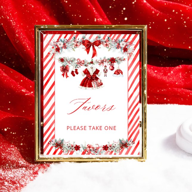 Santa Baby Christmas Girl Baby Shower Favors Poster (Creator Uploaded)