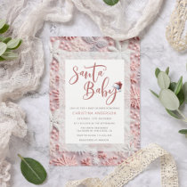 Santa Baby Christmas Girl Baby Shower Invitation