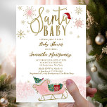 Santa Baby Christmas Girl Baby Shower Invitation<br><div class="desc">Adorable calligraphy with snowflakes,  winter-themed baby shower invitations. Easy to personalize with your details. Check the collection to find matching items as enclosure cards.</div>