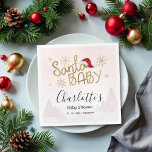 Santa Baby Christmas Girl Baby Shower Napkins<br><div class="desc">Santa Baby Christmas Girl Baby Shower Napkins</div>