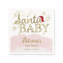 Santa Baby Christmas Girl Baby Shower Napkins