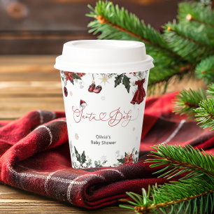 Santa Baby Christmas Girl Baby Shower Paper Cups