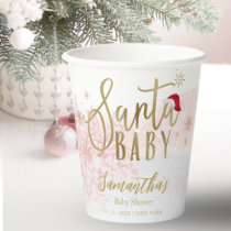 Santa Baby Christmas Girl Baby Shower Paper Cups