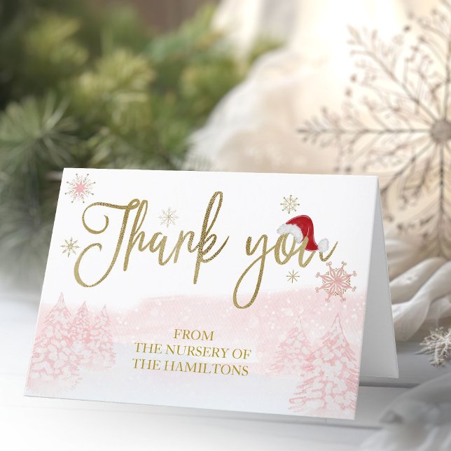 Santa Baby Christmas Girl Baby Shower Thank You (Creator Uploaded)