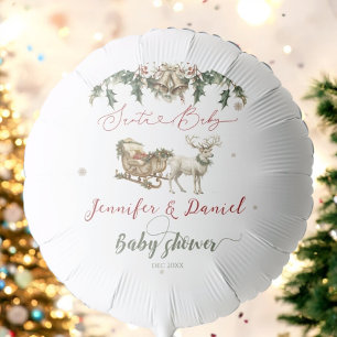Santa Baby Christmas Green Red Winter Baby Shower Balloon