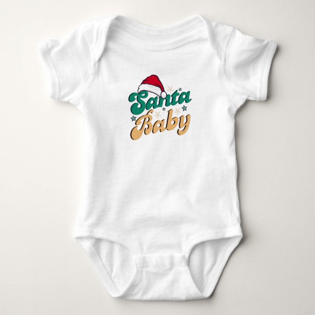 "Santa Baby" Christmas Holiday Baby Bodysuit (Front)