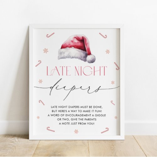 Santa Baby Christmas Late Night Diapers Poster