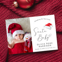 Santa Baby Christmas Photo Birth Announcement