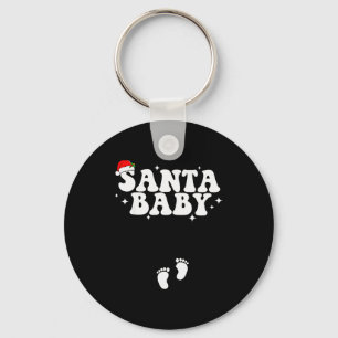 Santa Baby Christmas Pregnancy Announcement Pregna Keychain