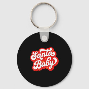 Santa Baby Christmas Pregnancy Announcement Pregna Keychain