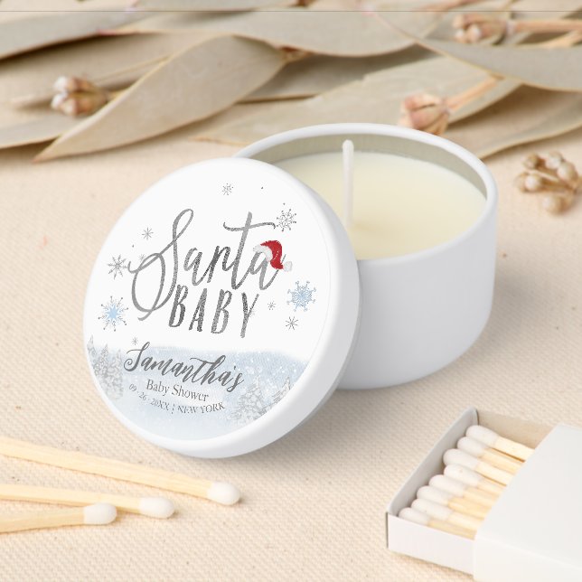 Santa Baby Christmas Shower Favor Mini Candle Favors (Insitu)