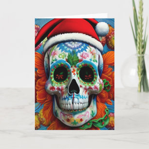 Santa baby Christmas Sugar Skull  Holiday Card